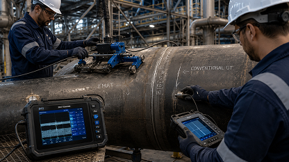 Comparison of EMAT and conventional ultrasonic testing technologies